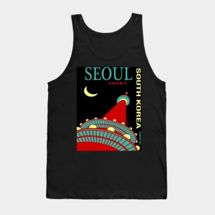 Seoul South Korea Vintage Travel and Tourism Advertising Print Tank Top